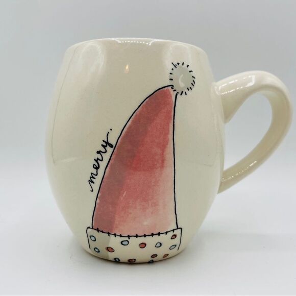 Set of 2 Rae Dunn Christmas Holiday Mugs Wish Merry - Picture 6 of 9